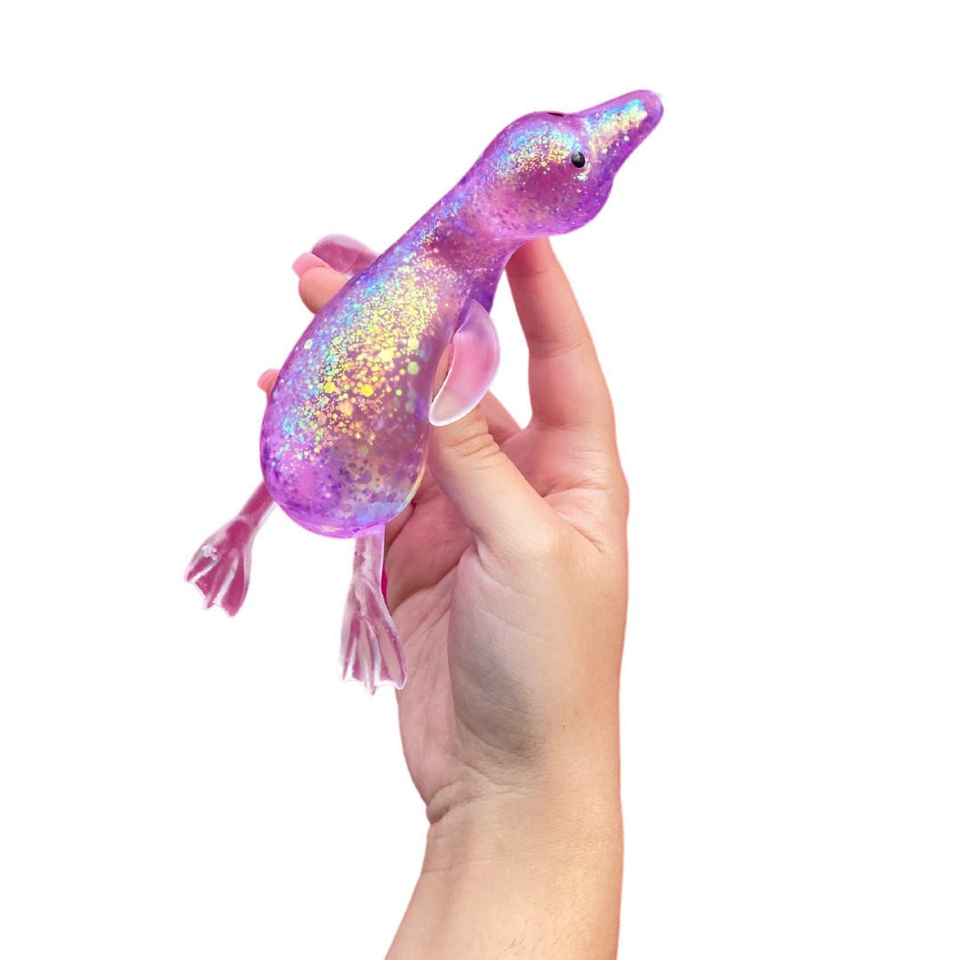 Jelly Glitter Goose Squishy Toy