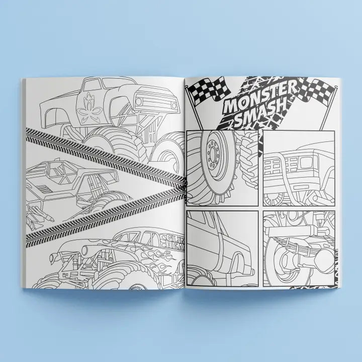 Sticker Colouring Book Monster Trucks