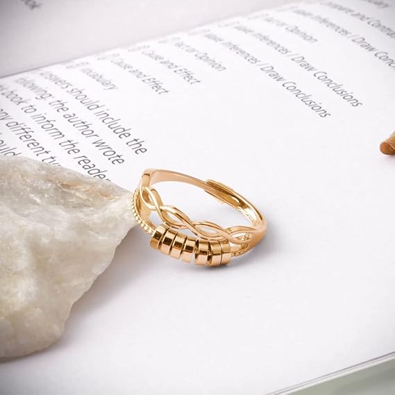 Gold Infinity Fidget Ring Adjustable