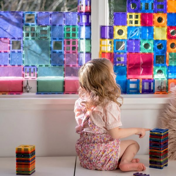 Magnetic Rainbow Tiles 182 Piece Set