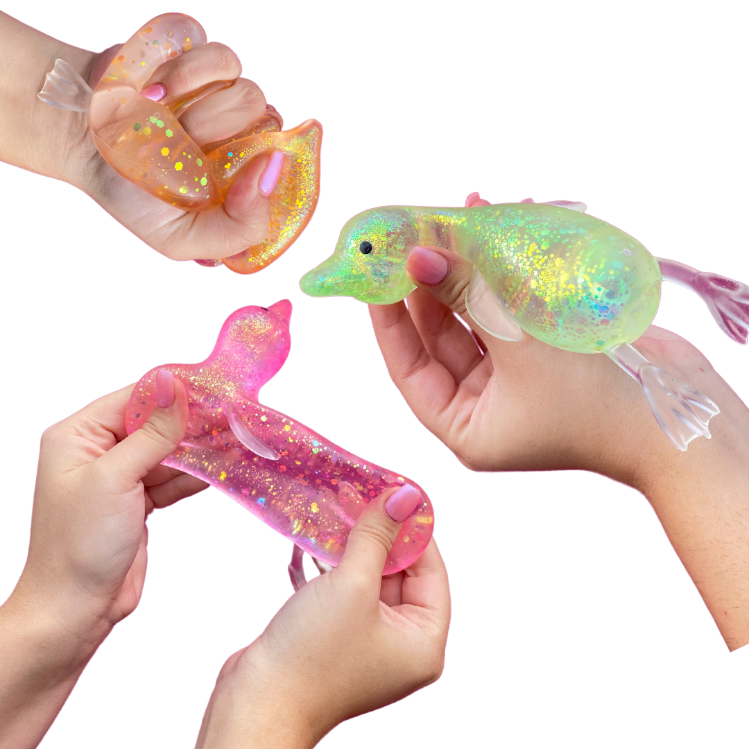 Jelly Glitter Goose Squishy Toy