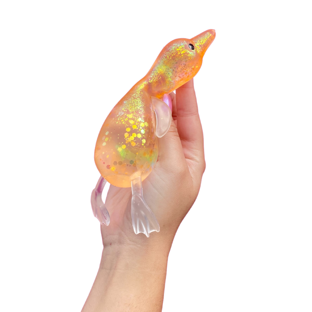 Jelly Glitter Goose Squishy Toy