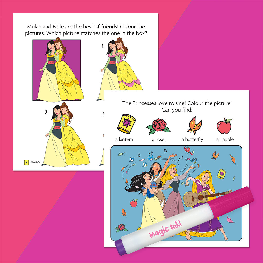 Disney Princess Magic Ink Pictures Book – Mess-Free Colouring Fun