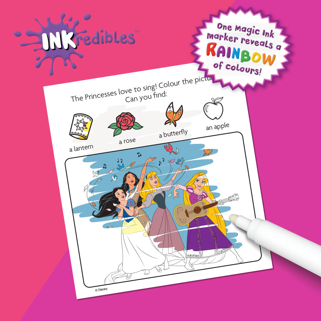 Disney Princess Magic Ink Pictures Book – Mess-Free Colouring Fun