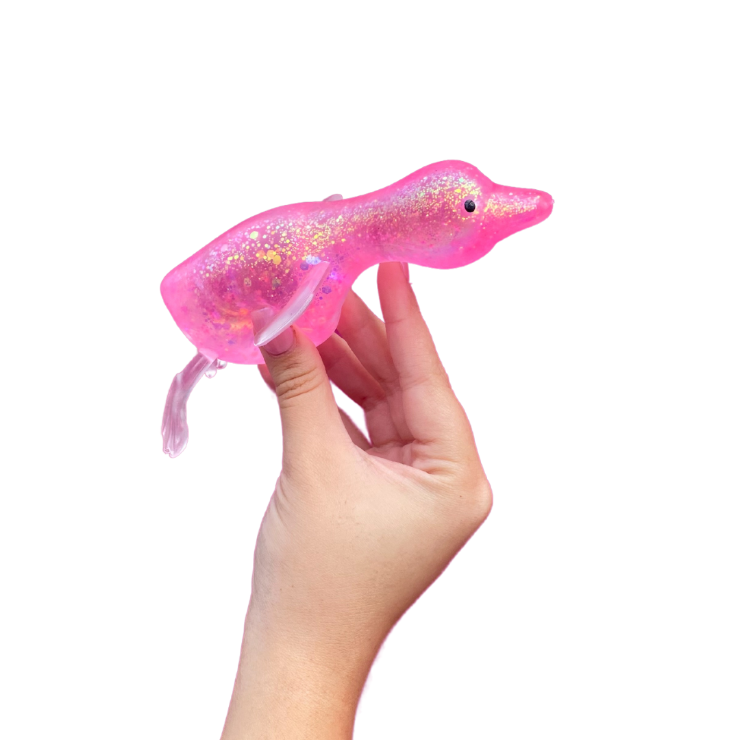 Jelly Glitter Goose Squishy Toy