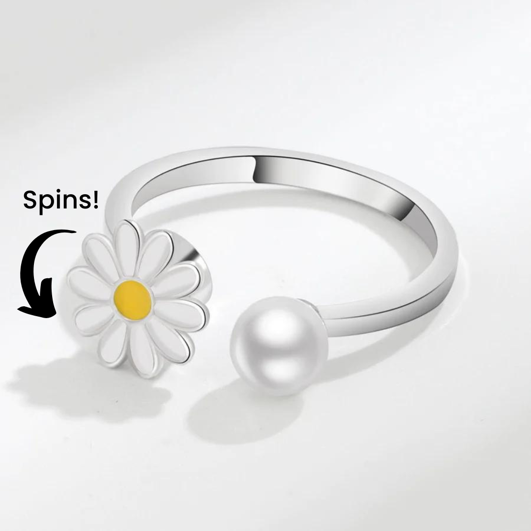 Daisy Spinner Fidget Ring Adjustable