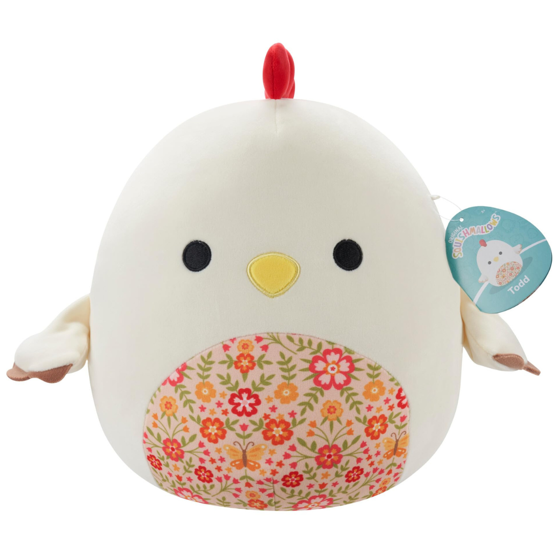 Squishmallows 30cm - Todd The Beige Rooster with a Floral Belly