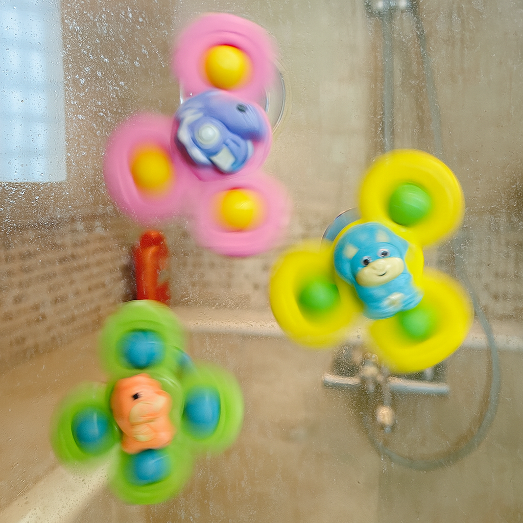 Dinosaur Baby Suction Spinners - 3 Pack