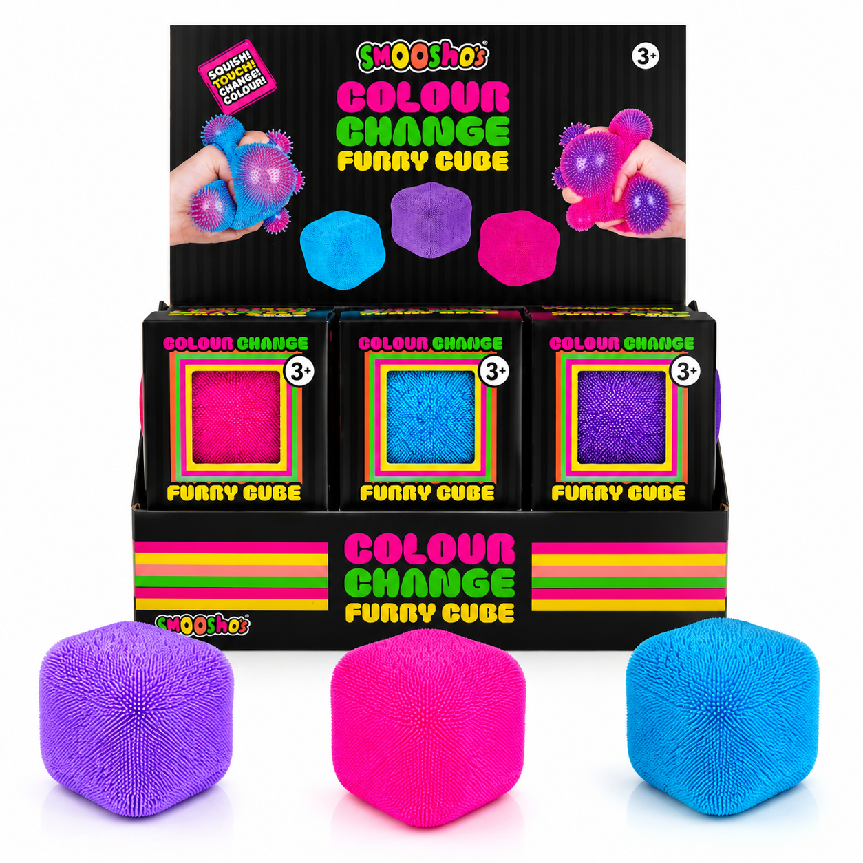 Furry Colour Change Squishy Cube
