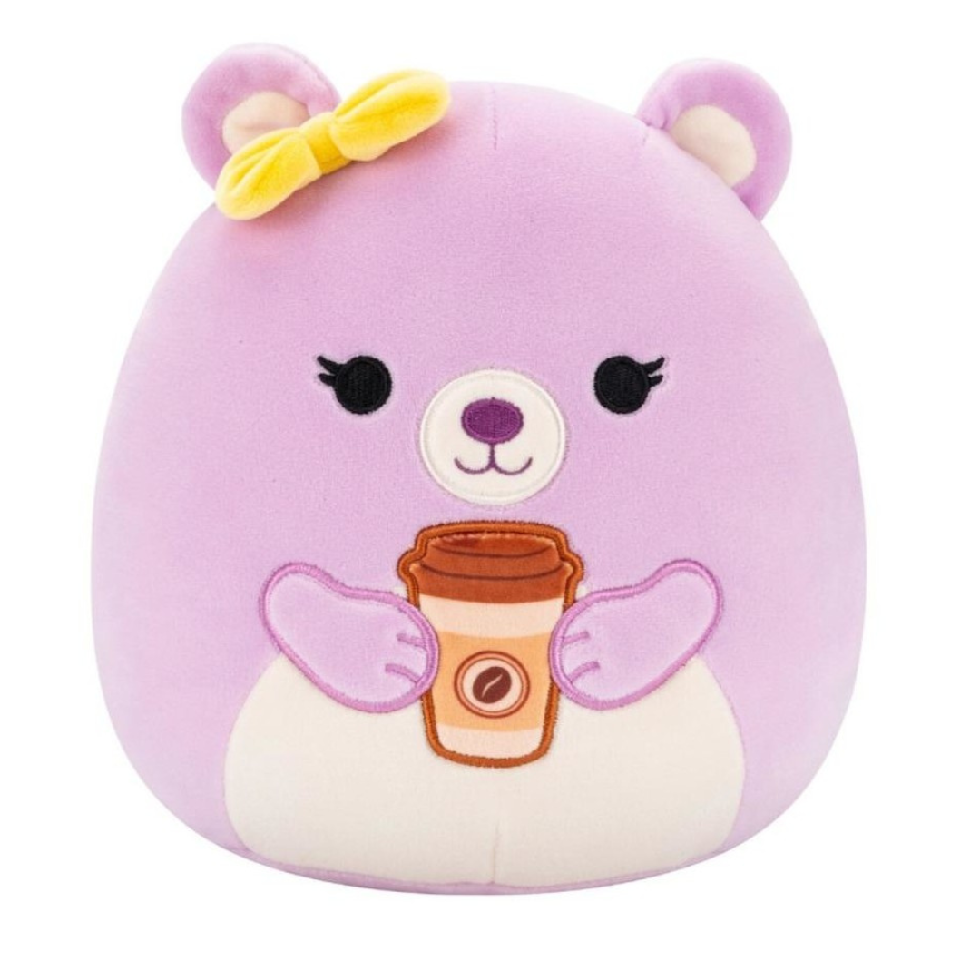 Squishmallows 20cm Faine the Bear with Coffee