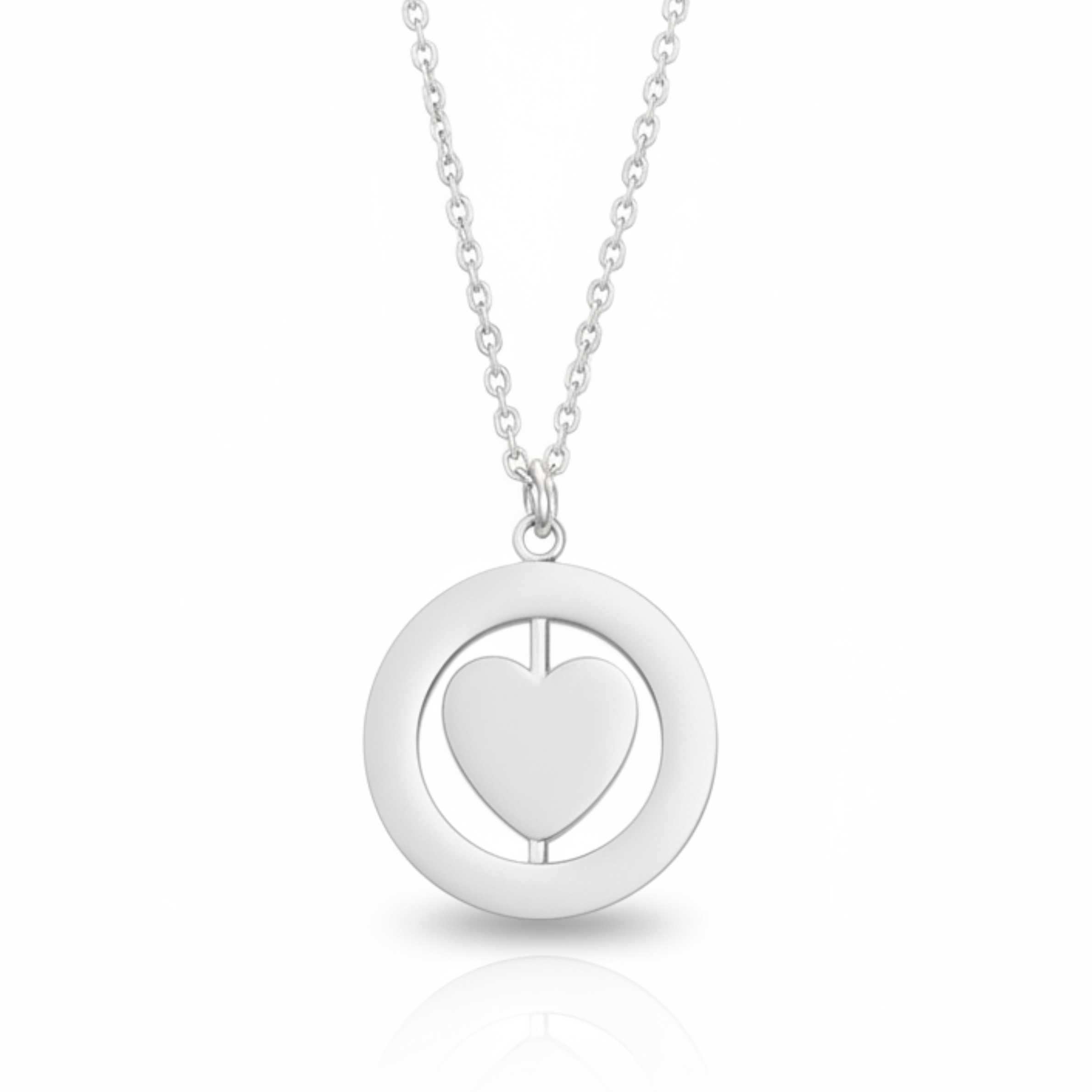 Heart Silver Flip Fidget Necklace