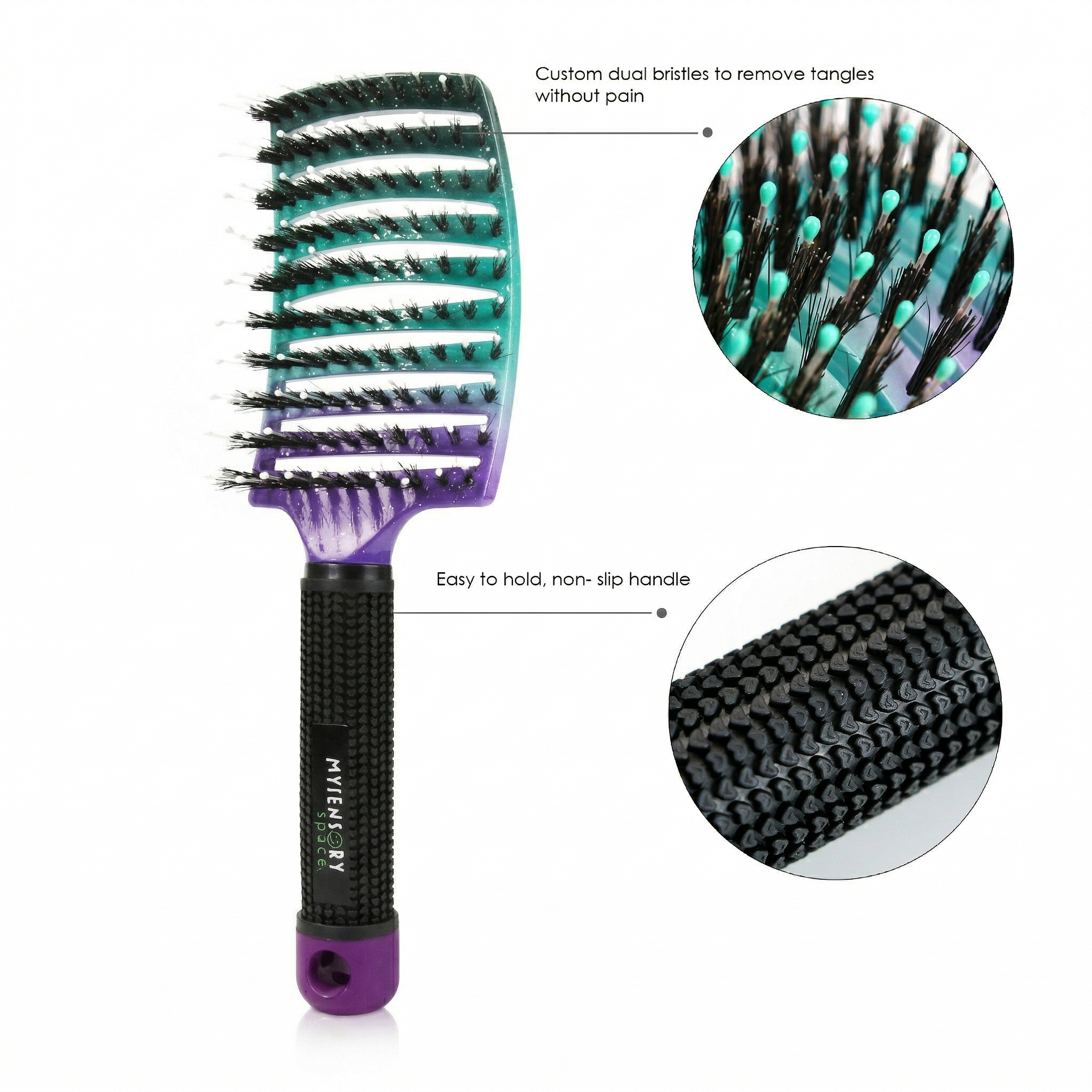 Galaxy-print sensory detangling hairbrush for kids with sensory sensitivities — My Sensory Space