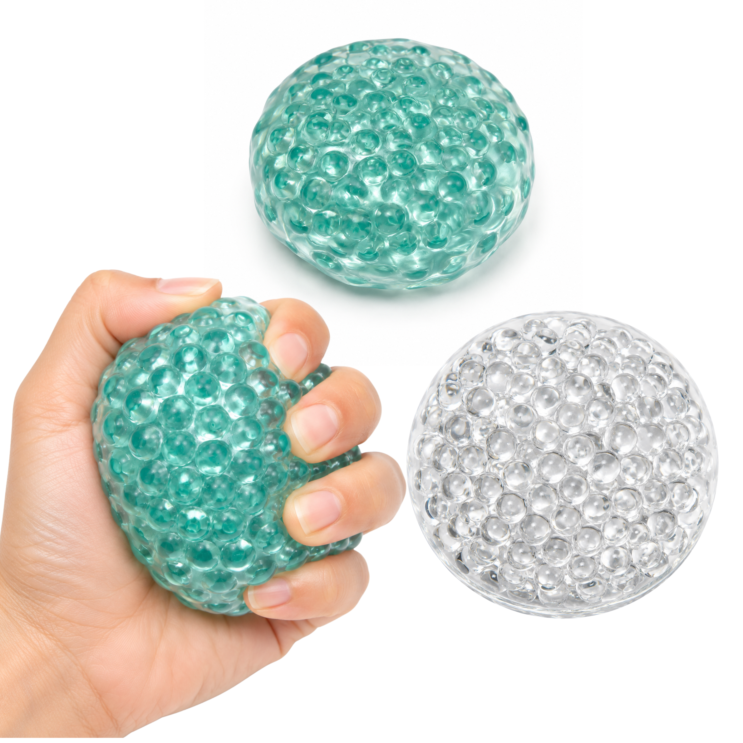 Glass Bead Crunch Squishy Ball - 3 Pack