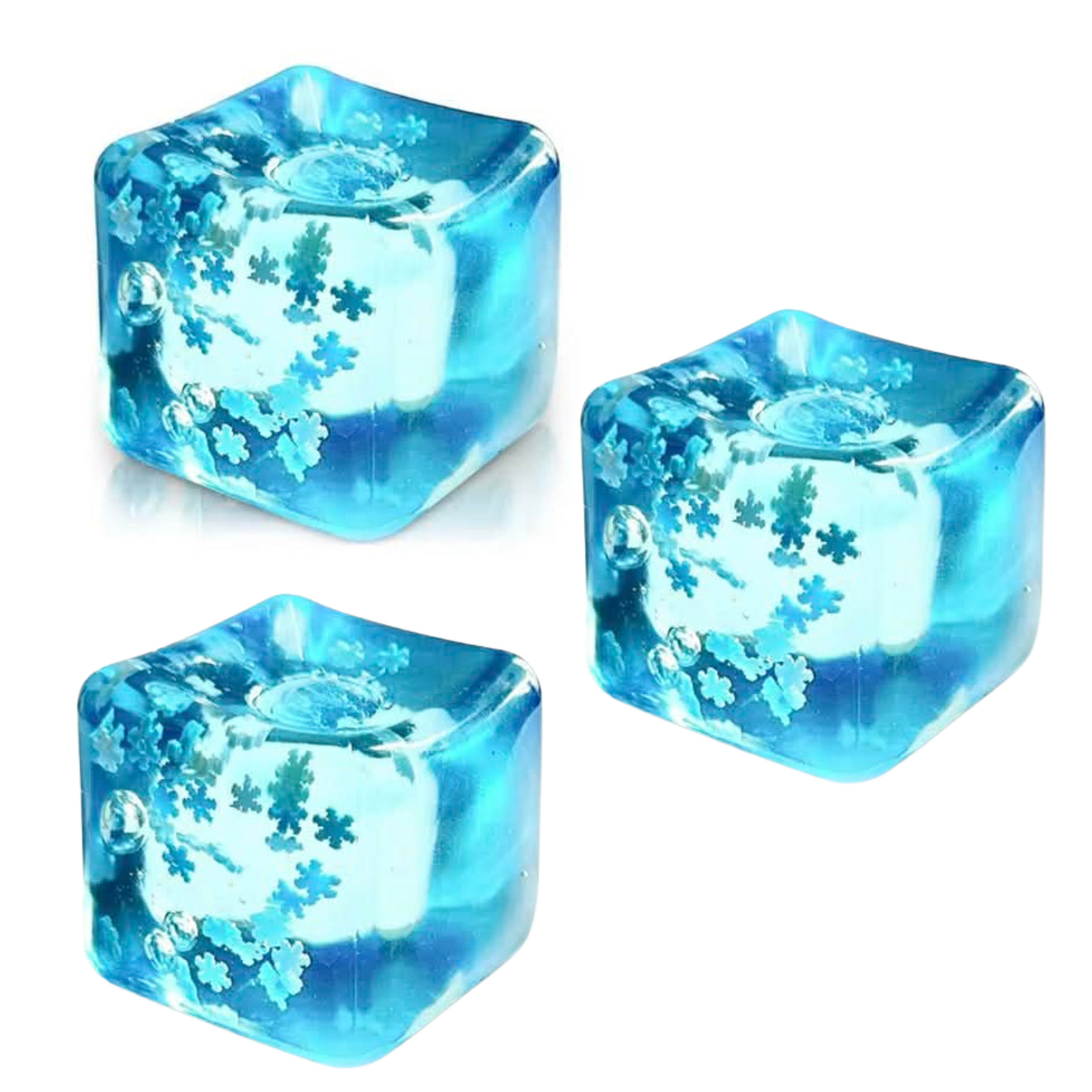 Jelly Cube Squishy - Blue Snowflake