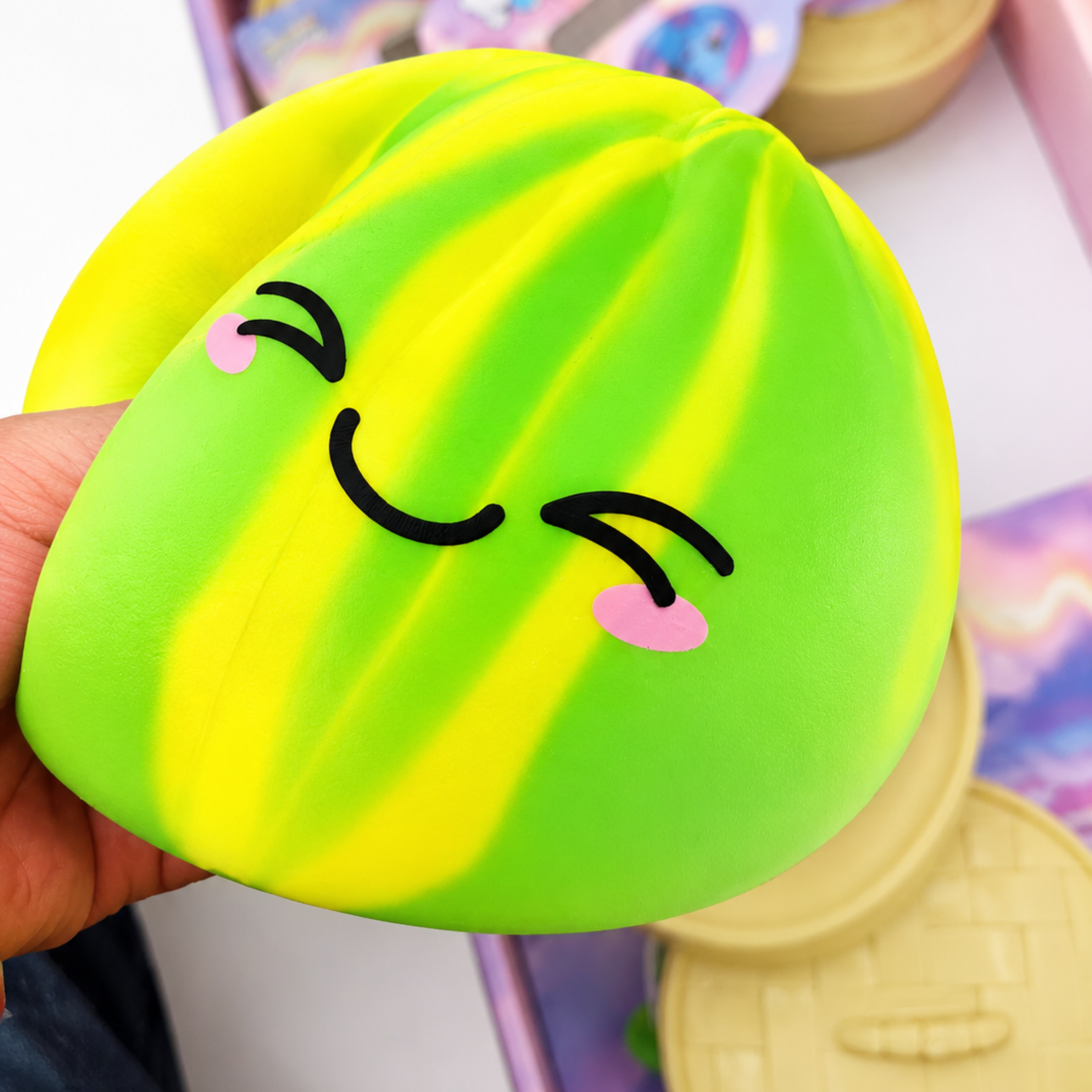 MEGA Mystery Viral Dumpling Squishy 16cm Rainbow Tie Dye