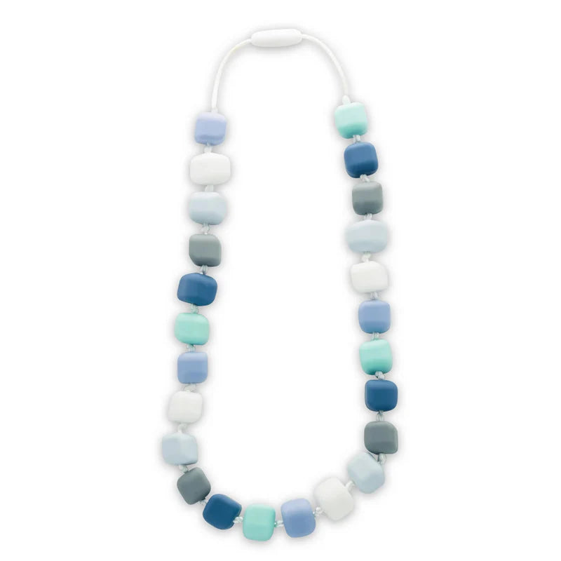 Blue Square Bead Chew Necklace
