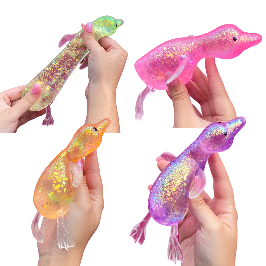 Jelly Glitter Goose Squishy Toy
