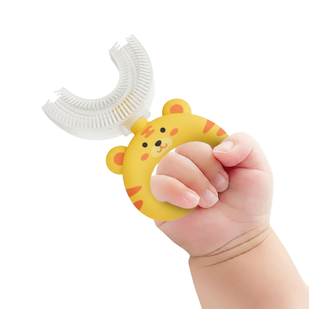 Tiger U-Shaped Toothbrush Toddler Yellow