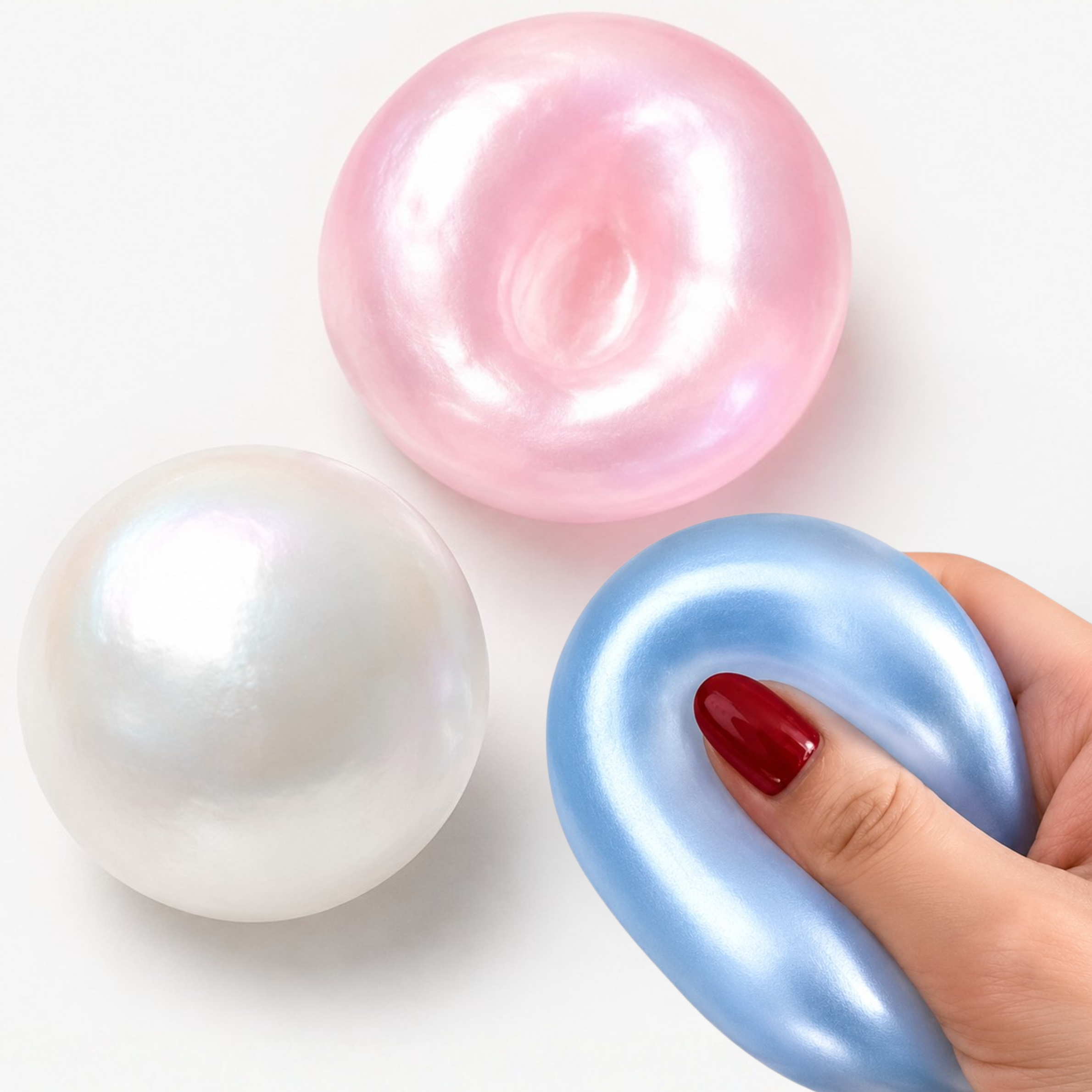 Coconut Oil Pearl Shimmer Squishy - 3 Pack