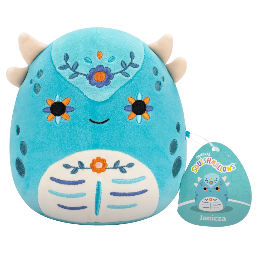 Squishmallows 20cm - Day of the Dead Halloween Janicza the Teal Ankylosaurus