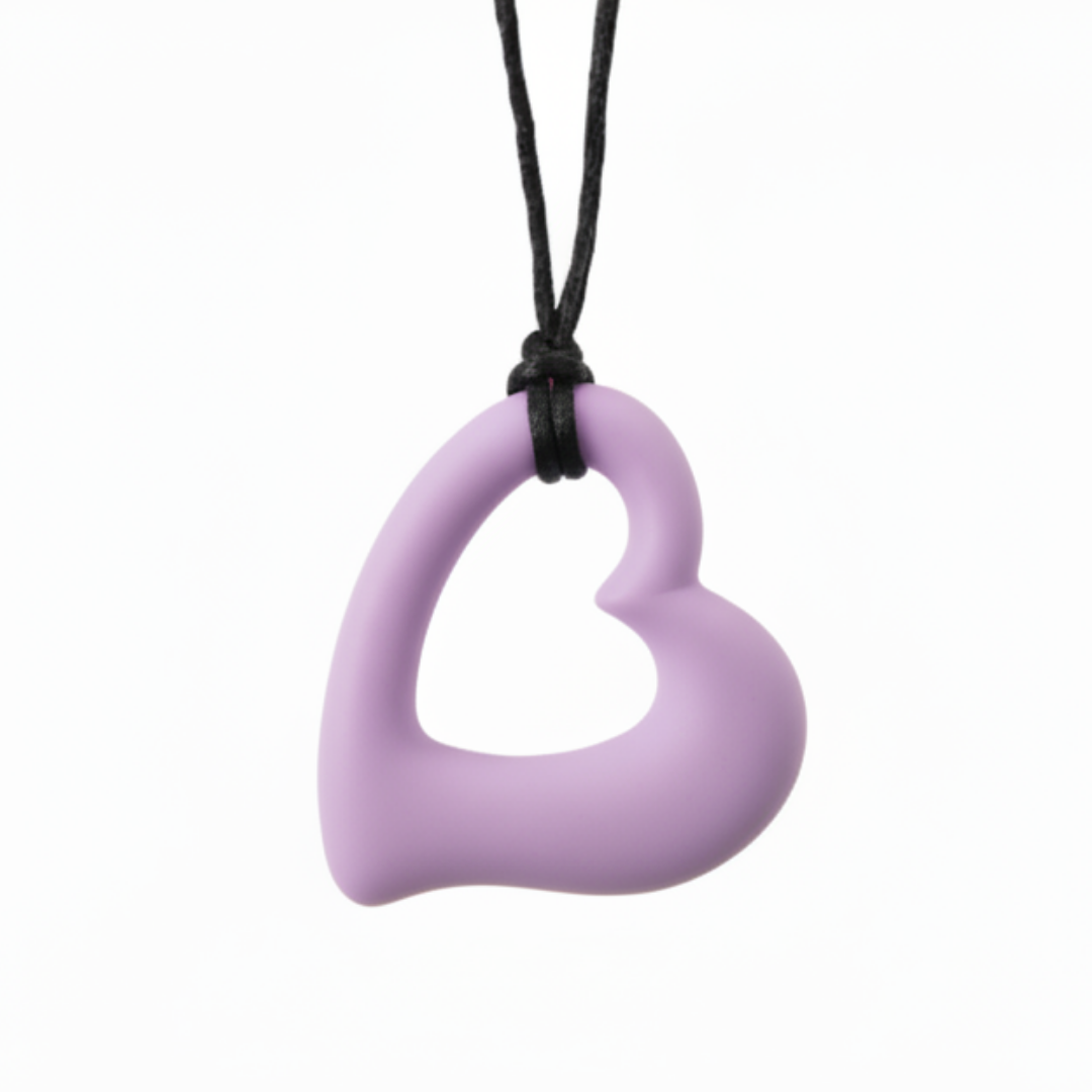 Heart Sensory Chew Necklace Lilac