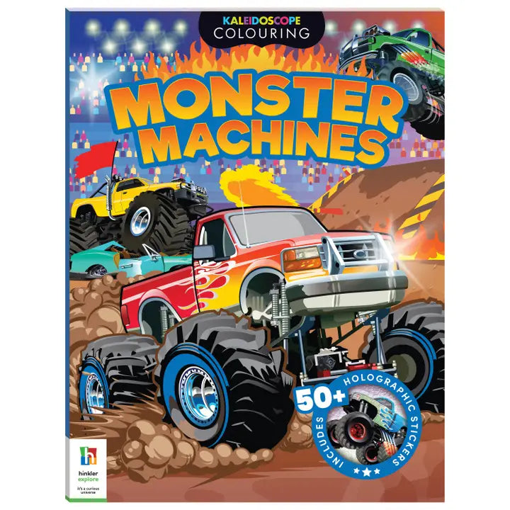 Sticker Colouring Book Monster Trucks