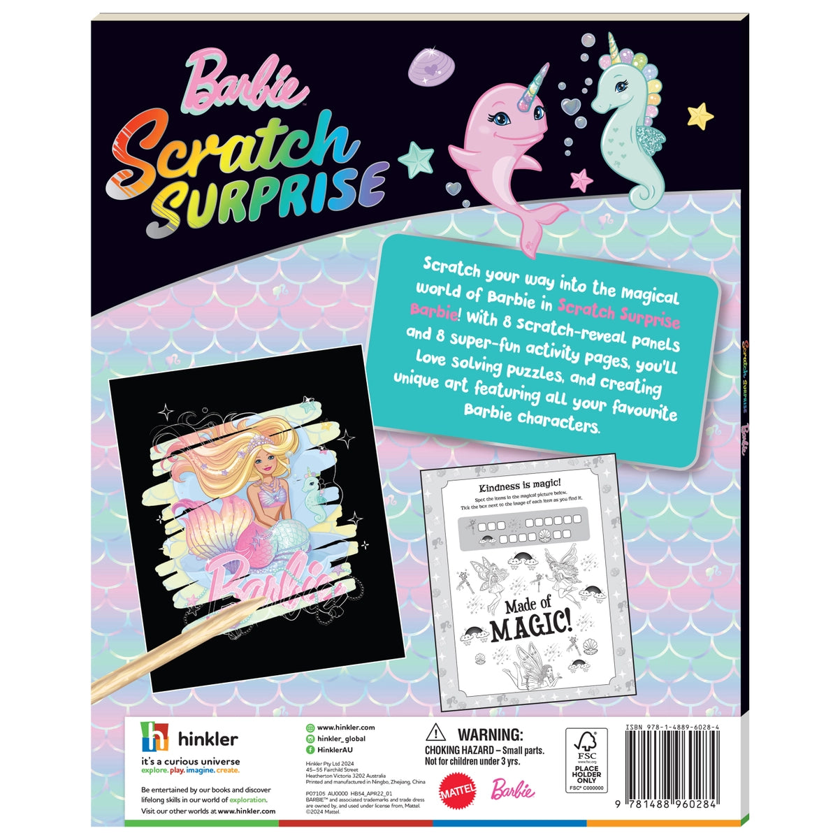 Scratch Surprise Barbie Activity Book