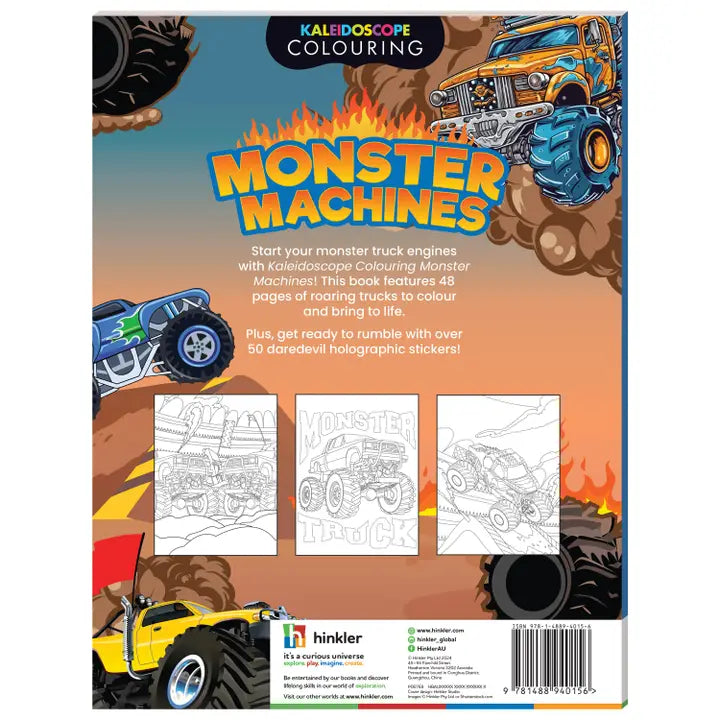 Sticker Colouring Book Monster Trucks