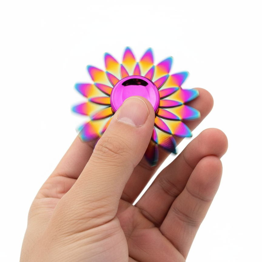 Rainbow Sunflower Metal Fidget Spinner