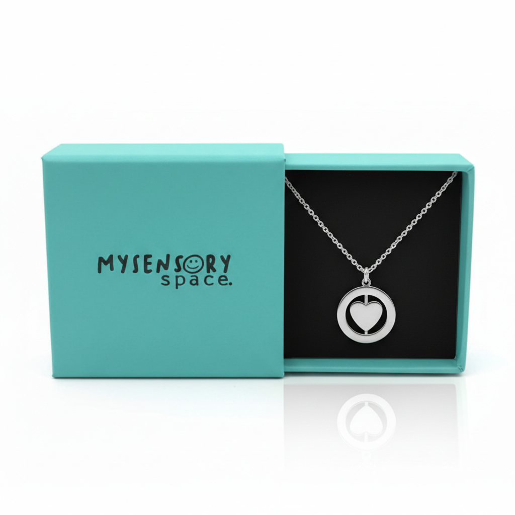 Heart Silver Flip Fidget Necklace