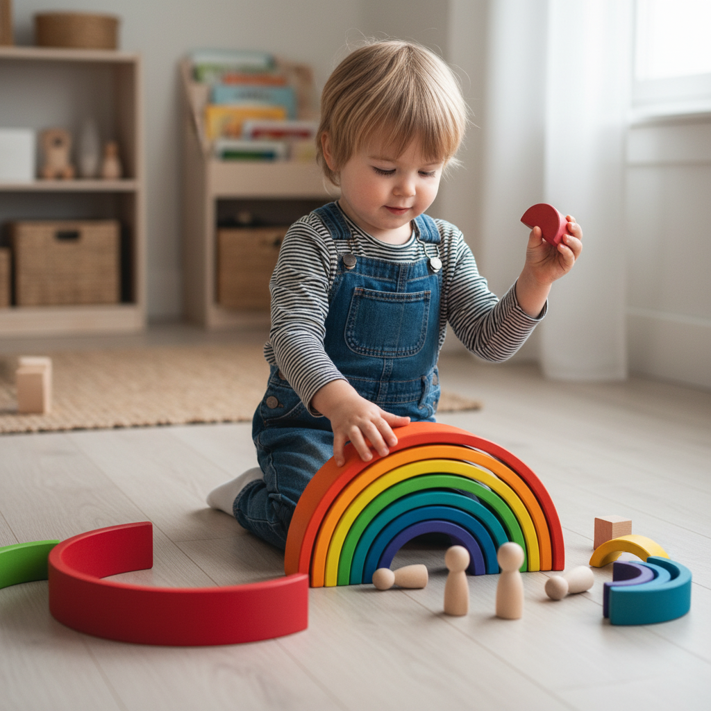 Wooden Rainbow Stacking Arches