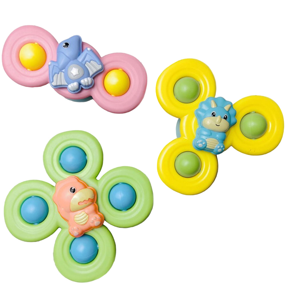 Dinosaur Baby Suction Spinners - 3 Pack