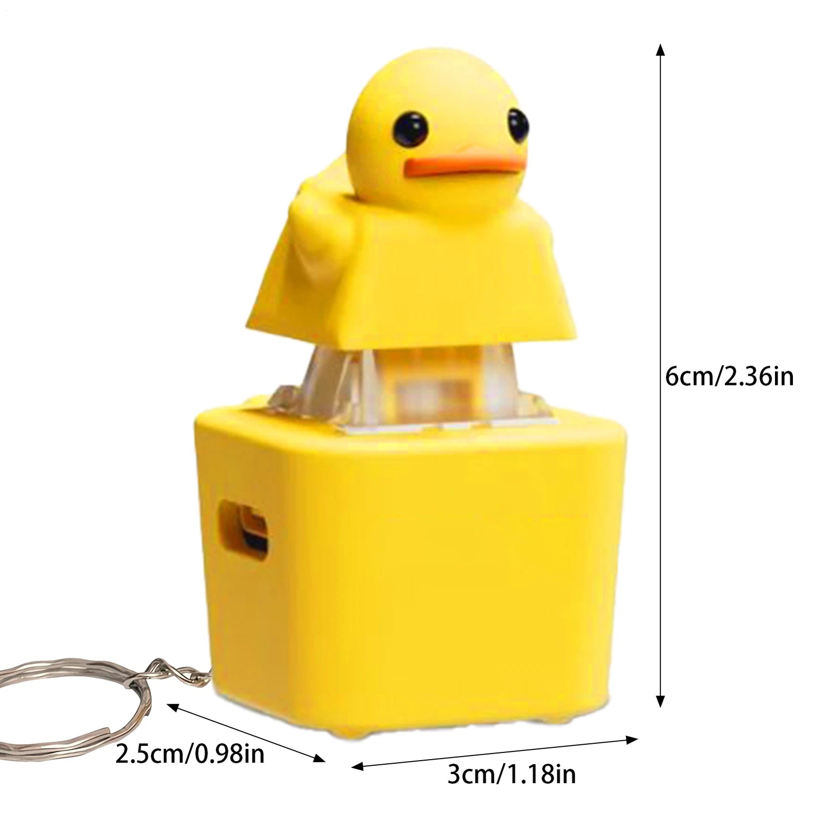 2x Quaking Sound Duck Fidget Keychain